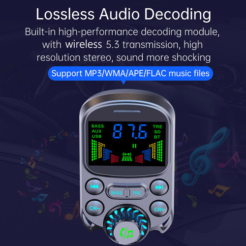 Kit Manos Libres Bluetooth, Receptor De Audio Auxiliar, Carg