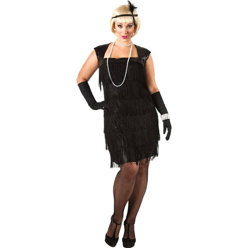 Disfraz Vestido Charleston 1920 Para Mujer Talla: Única