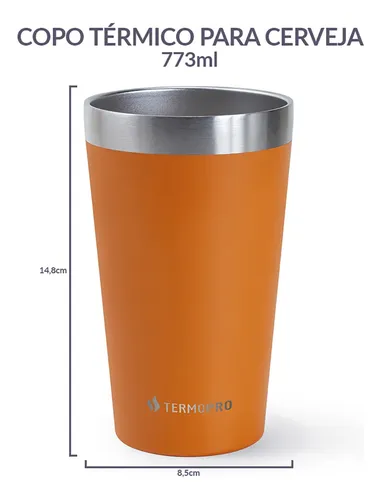 Copo Térmico Termopro 473ml Tp6567 - Laranja Liso
