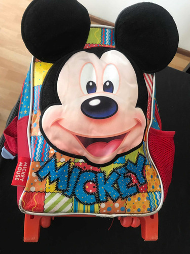 Mochila Carro Con Ruedas Mickey Disney Store Original