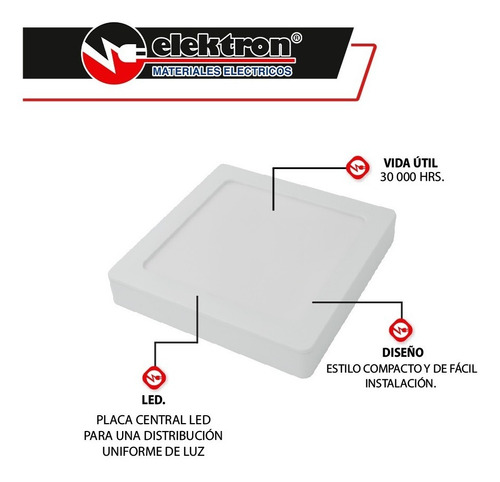 Imagen 3 de 6 de Luminaria Cuadrada Slim Plafon Ledvance 86493 15w 6500k