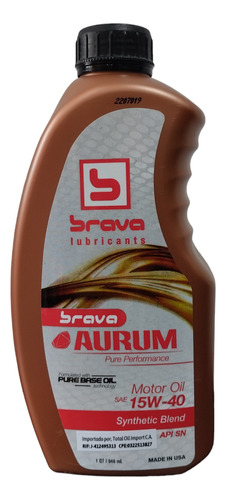 Aceite 15w-40 Semi Sintetico Brava 