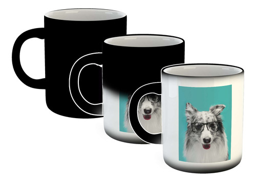 Taza Magica Perros Perro Tierno Anteojos Intelectual