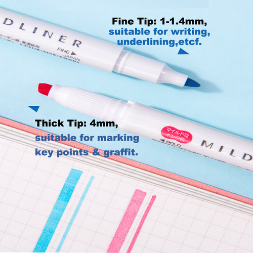 Set De 35 Colores Zebra Dual Mildliner Soft Highlighter