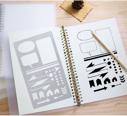 20 Pcs Journal Stencils, Planner Stencils For Junk Journal N
