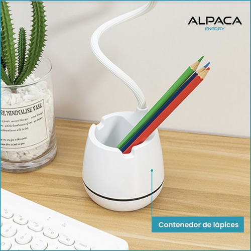 Imagen 2 de 9 de Lampara Velador Portátil Alpaca Led Carga Usb Alp-en-03