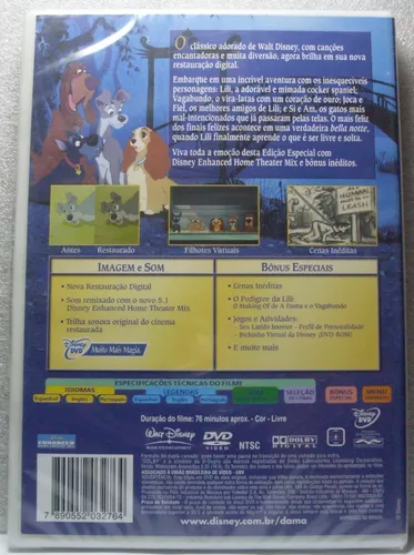 Dvd A Dama E O Vagabundo - Lacrado - Original - Disney