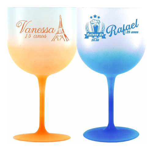 Imagem 7 de 9 de 50 Taça Gin Degrade Personalizada Neon E Cores 600ml Fre/ver