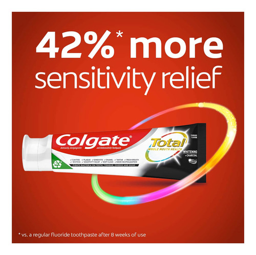 Pasta De Dientes Colgate Total Whitening + Charcoal 140 Ml,