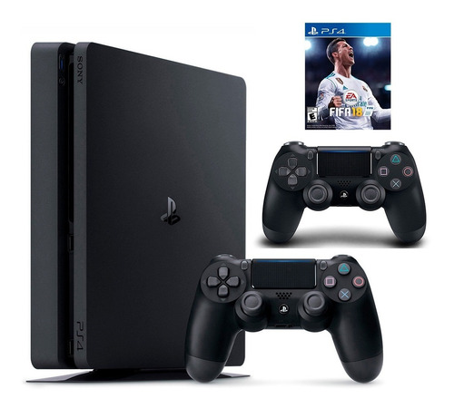 Consola Ps4 1tb Slim + 2 X Controles + Fifa 18