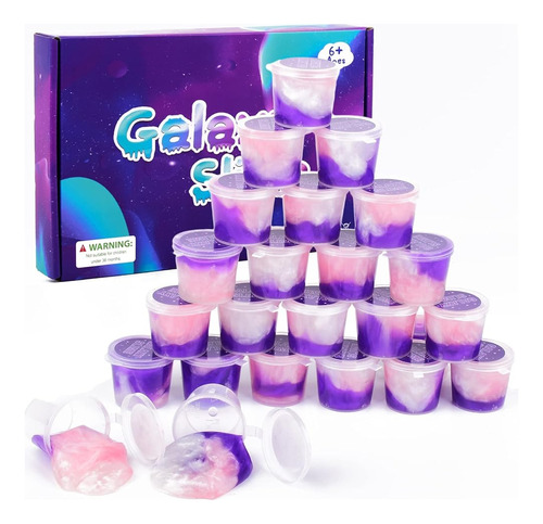 24 Pack Galaxy Slime Kit, Super Soft Stretchy Non-sticky, St