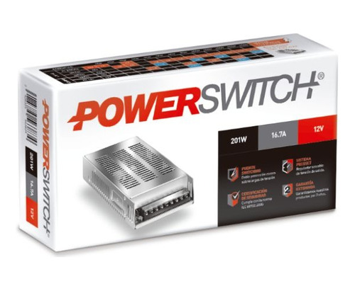 Fuente Transformador Ip20 Power Switch 201w 16,7a 12v ....