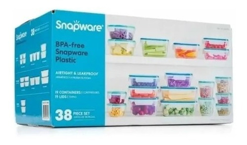 Snapware, Juego De Recipientes De Plástico De 38 Piezas Msi