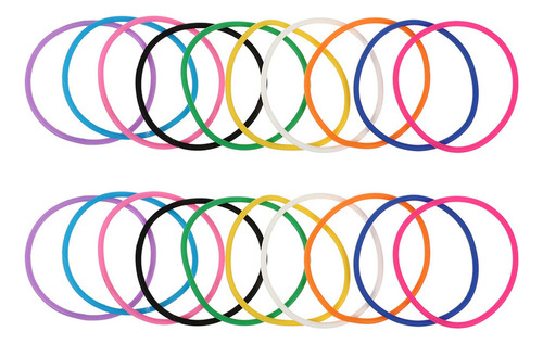 Pulseras De Gelatina De Silicona De Colores Mezclados, 20 Un