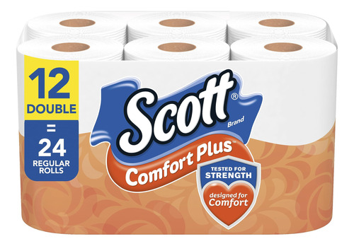 Scott Comfortplus - Papel Higienico, 12 Rollos Dobles, 231 H