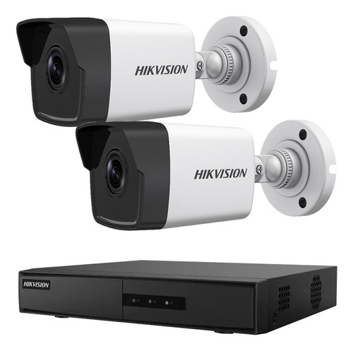 Kit Ip Hikvision Nvr 4ch 7104ni-q1 + 2 Camaras 2mpx Martinez