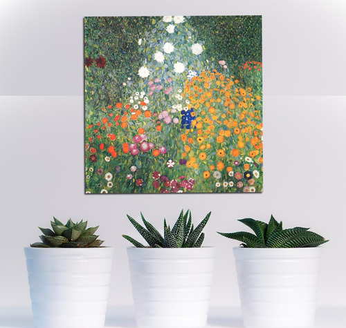 Vinilo Decorativo 45x45cm Klimt Flores Flowers Garden