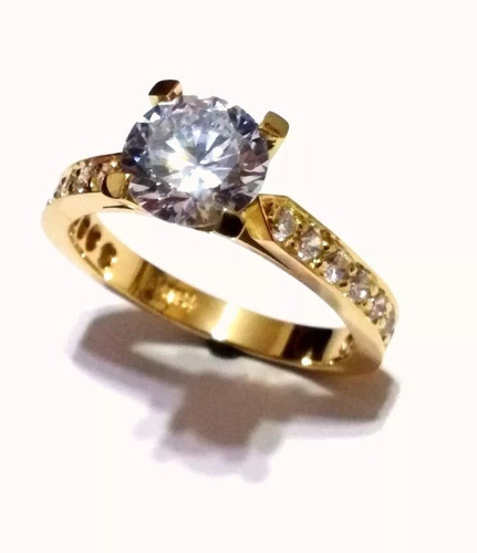 Solitario / Anillo De Compromiso / Cintillos / Oro *7055