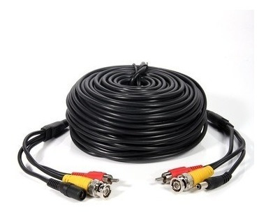 Cable 20mts Bnc+ Rca + Dc Alimentacion Energia Ideal Cctv