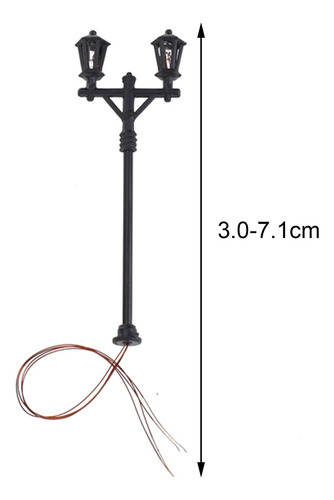 2 X 10 Uds 1:100 Luces Led De Calle Mini Poste De Linterna