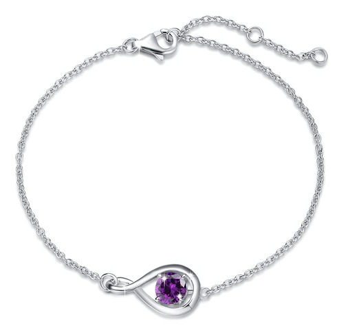 Fancime Pulsera De Plata De Ley 925 Con Zafiro Azul Sintetic