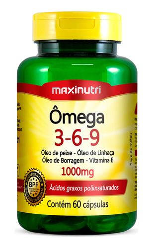 Suplemento Ômega 3-6-9 - Peixe, Linhaça, Borragem, V.e.