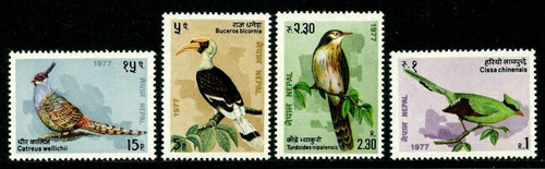 Fauna - Pájaros - Nepal 1977 - Serie Mint