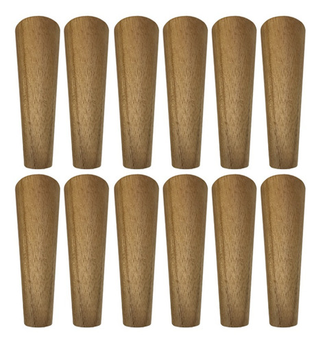 Kit 16 Pés De 35 Cm Cônico Retrô Para Móveis Pé Palito