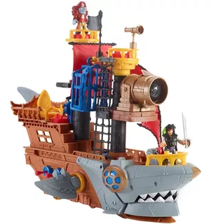 Barco Pirata Tiburon Shark Bite Niños Fisher Price Imaginext