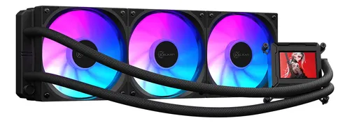 Water Cooler Kalkan Lcd 2.4 360mm 250 Tdp Para Pc Desktop Preto