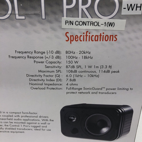 Jbl Control 1 Pro Two-way Professional Compact Loudspeak Ccg
