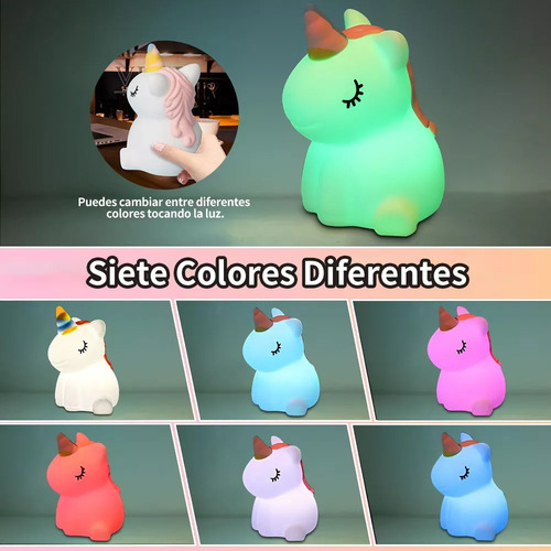 Lámpara De Noche Led De Silicona C/control Táctil Para Niños