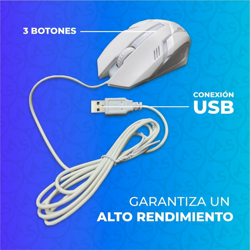 Imagen 4 de 9 de Mouse Gamer Ergonómico Usb Periférico Pc 1600 Dpi Óptico