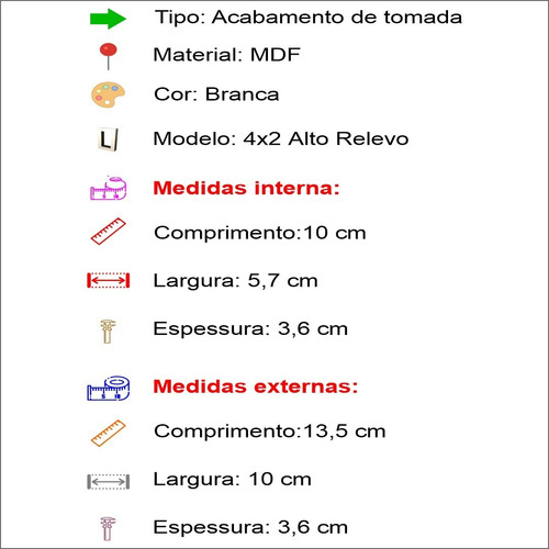 Imagem 2 de 7 de Kit 5 Caixinha Em Mdf De Tomada Para Revestimento 3d 4x2
