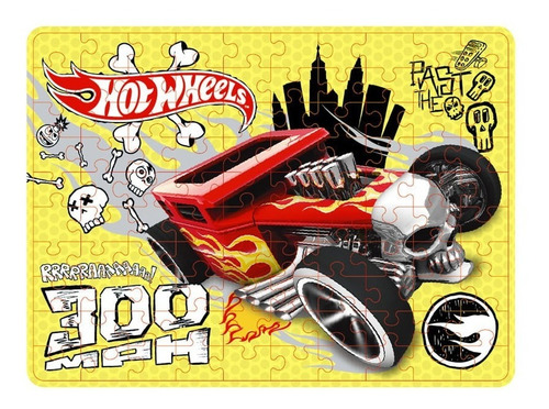 Quebra Cabeça - Hot Wheels - 100 Peças - Mattel