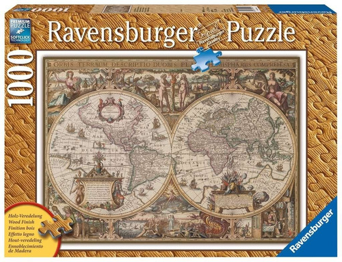 Rompecabezas Ravensburger -  Mapamundo Antiguo De 1,000 Pzs