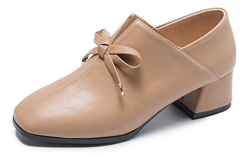 Mocasines Ielgy Bowknot Zapatos De Tacón Cuadrado Para Mujer