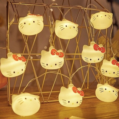 Guirnalda Luces De Hello Kitty Tira Luz Led Lámpara Kawaii