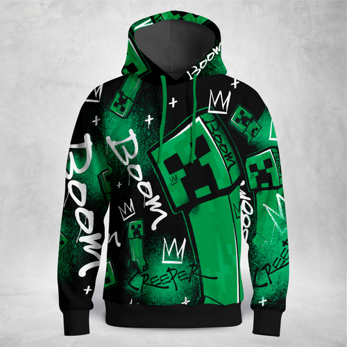 Sudadera Minecraft Creeper Grafitti Swag Infantil Unisex