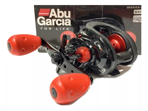 Reel rotativo Abu Garcia MAX4 izquierdo color negro/rojo