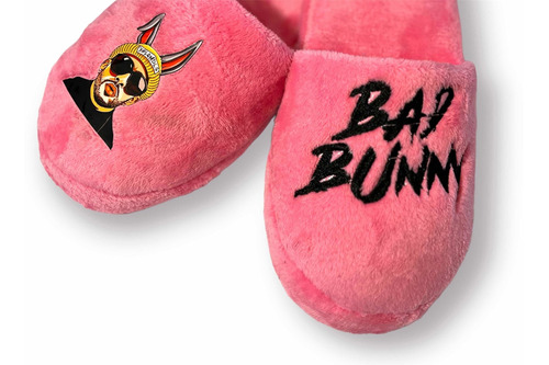 Pantuflas Bad Bunny Color Rosa Súper Comodas