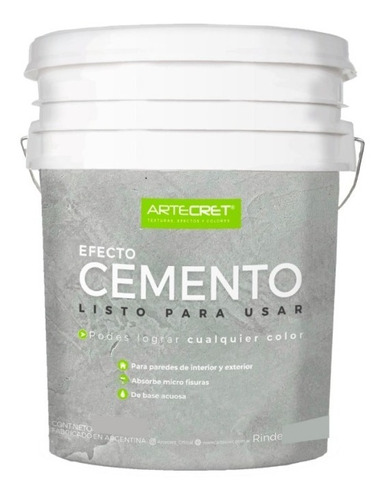 Efecto Cemento 12 Kg Revestimiento Acrilico + Laca 2 Litros