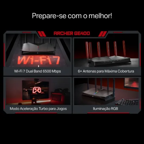 Roteador Wi-fi 7 Dual Band Gamer Be6500 Archer Ge400 Tp Link
