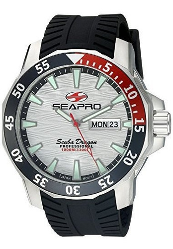 Reloj Seapro Para Hombre Sp8312 De Cuarzo Colo Negro