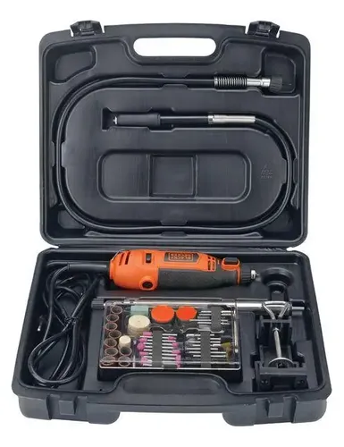 Kit Micro Retífica BLACK+DECKER RT18KA 35.000 RPM Com 113 Acessórios 180W