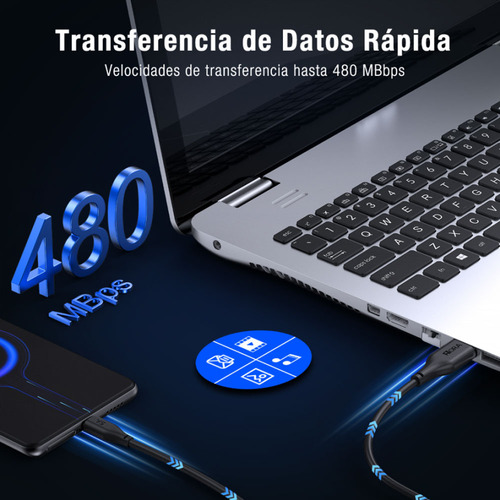 Cabo De Carregamento 1hora Usb 2.0 A/c 5a Macho 1m Preto