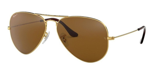 Ray Ban Aviador Polarizado Dorado Marrón - Óptica Ariel