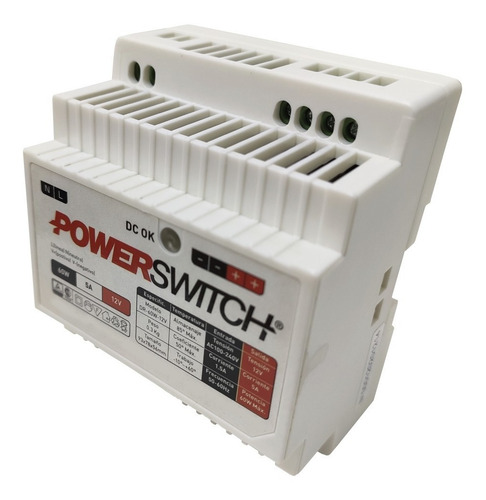 Fuente De Alimentación Switching 60w 12v 5a Para Riel Din
