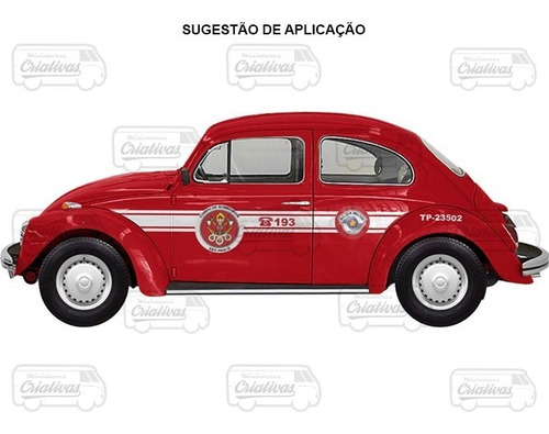 Decal Miniatura Bombeiros Sp - Fusca 1/32 - V606