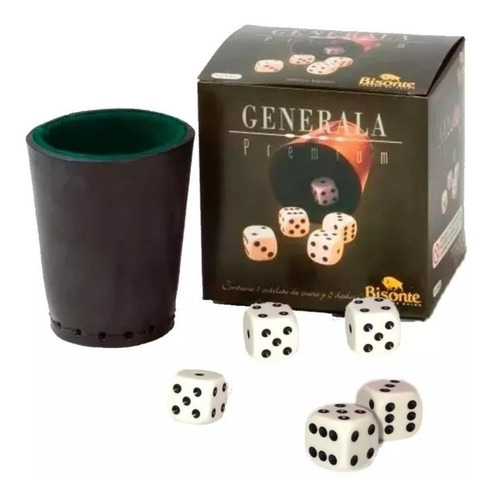 Juego De Generala Premium Con Cubilete Cuero Bisonte Manias 